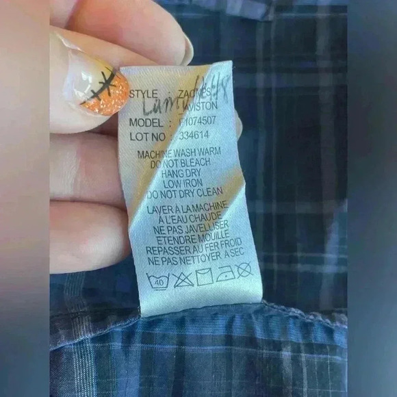 Theory Men’s Zac PS Aviston Plaid Button Down Shirt Medium Blue Black Office - Picture 6 of 9